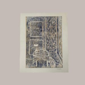 5_ Linograbado "Antes de la sesión de jazz", prueba de autor